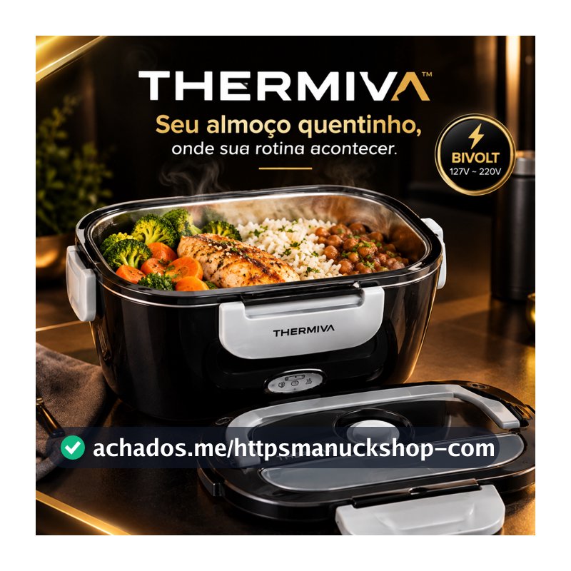Marmiteira Elétrica Thermiva Bivolt Portátil Térmica para Trabalho e Faculdade Preta