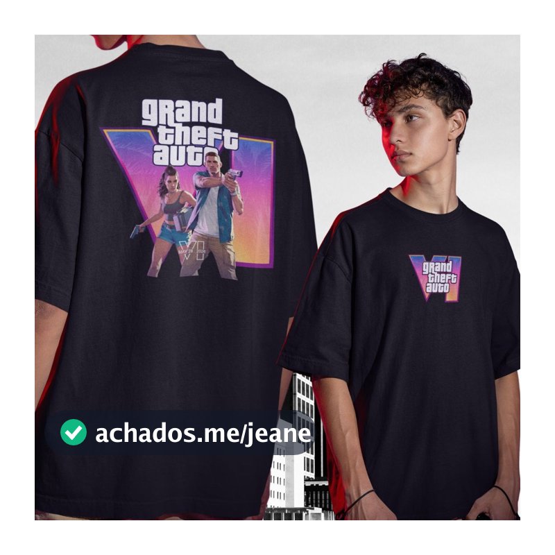 Camiseta Gta Videogame 6 Trailer Lançamento Jogo Ação 2026 Camisa 100% Algodão Blusa Unissex