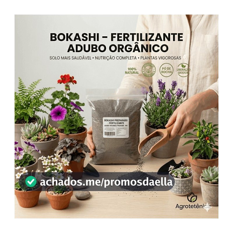 Bokashi Adubo Orgânico Farelado 1kg 3kg 6kg para Plantas Hortas Flores Orquídeas e Frutíferas