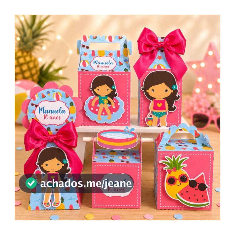 Kit Festa Poll Party Menina Personalizado Pegue e Monte Lembrancinhas Festa Infantil