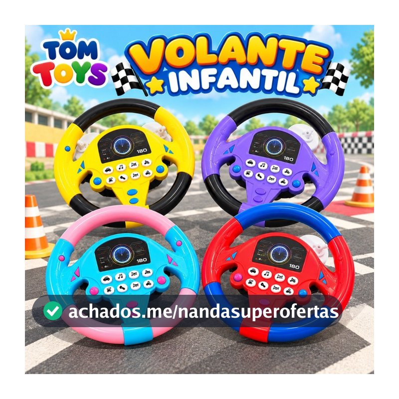 Volante Educativo Interativo Infantil Com Som Realista Brinquedo De Criança Sonoro Musical Bebê