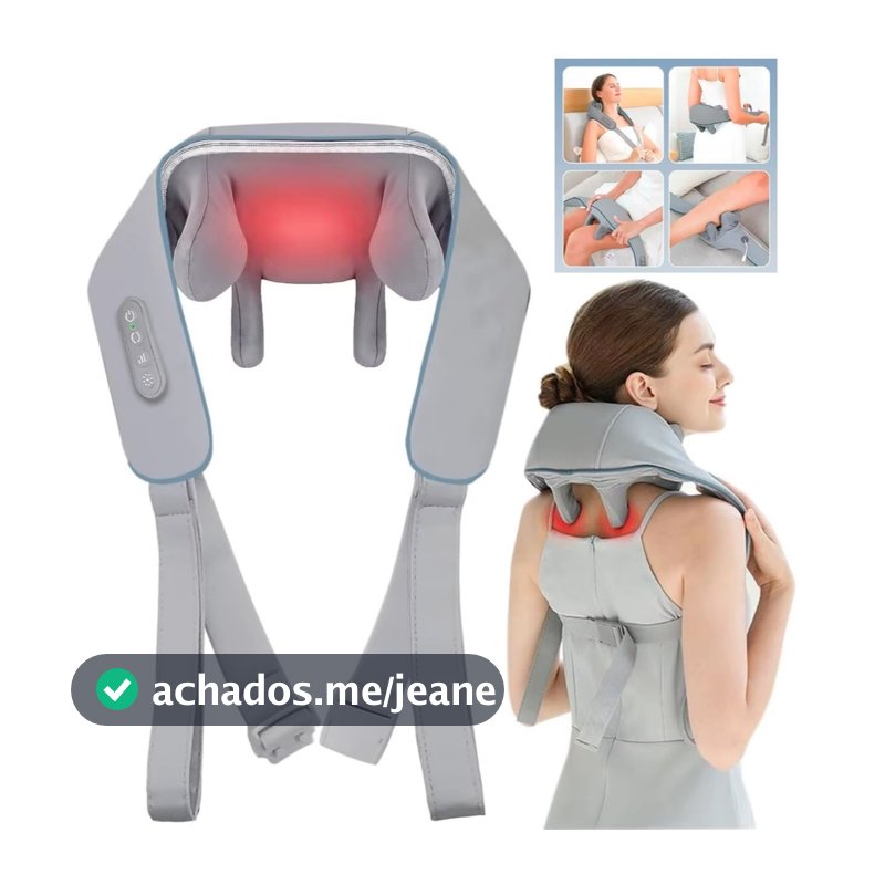 Massageador lombar pescoço Colete Shiatsu Massageador Cervical Ombros Lombar Pescoço Infravermelho Elétrico Bivolt