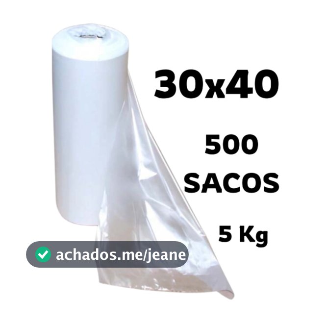 Bobina Picotada Saco Plástico de Mercado 30x40 c/500 Unidades 5Kg | Direto da Fábrica