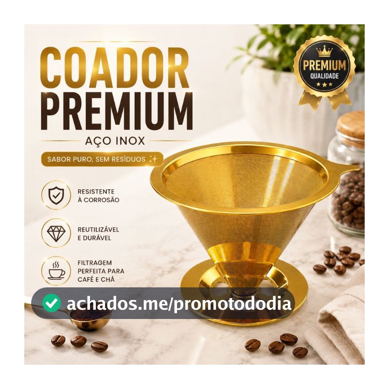 Filtro De Café Coador Inox 304(102) Grande Reutilizável Pour Over