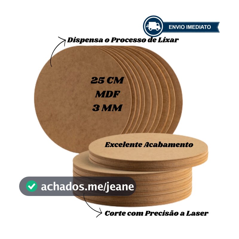Kit 12 Sousplat 25x25cm Supla Soupla Suplat Jogo Americano Artesanato Mesa Posta Mdf Cru