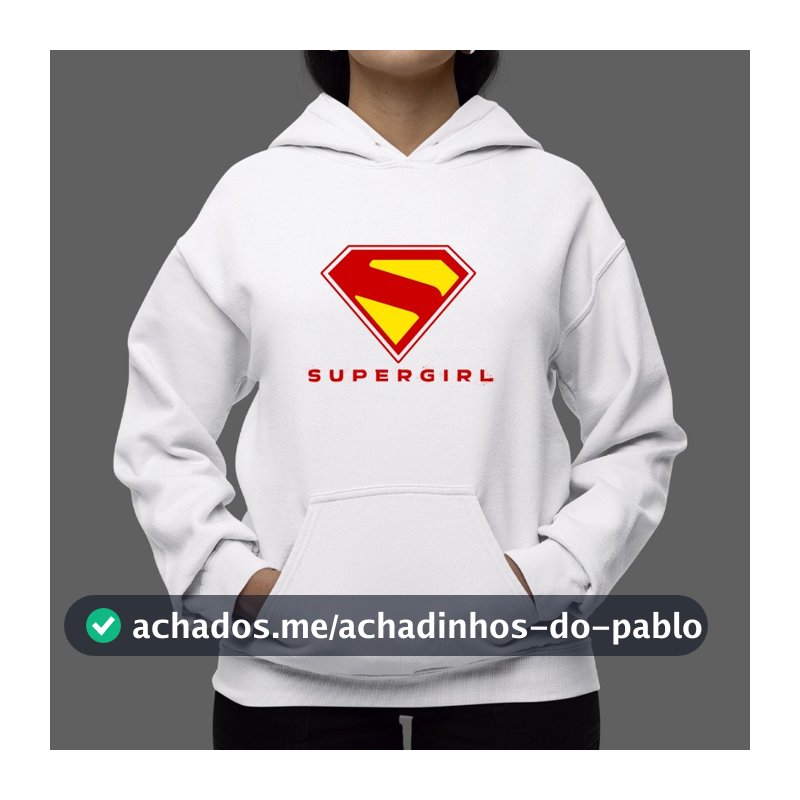 Moletom Canguru com Capuz Supergirl Blusa Unissex Filme Estampado De Algodão2026