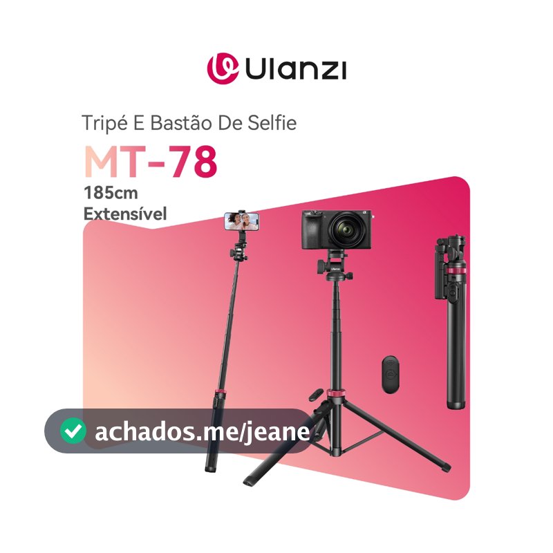 ULANZI MT-78 Tripé Para Celular E Câmera 1,85m Extensível Com Cabeça Ball Head 360°