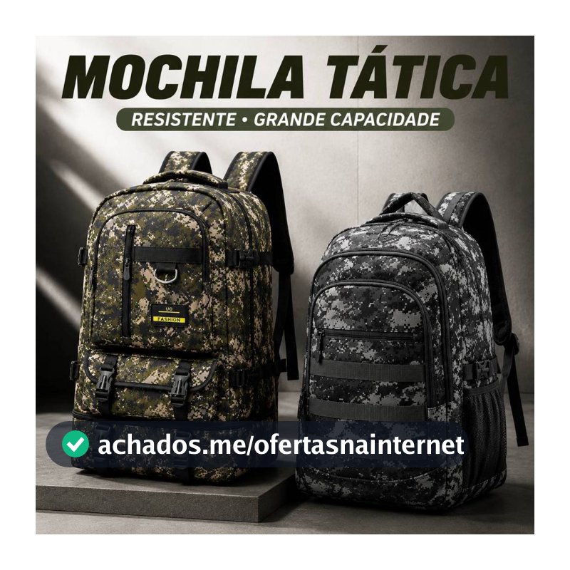 Mochila Tática Militar Camuflada Grande Capacidade Resistente Com Múltiplos Compartimentos Para Viagem Trabalho E Escola