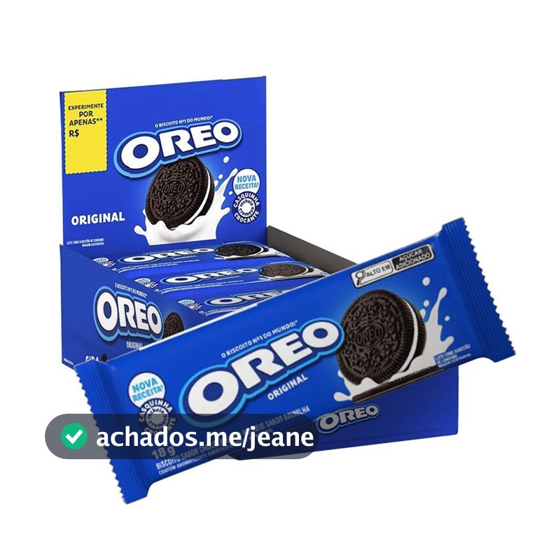 Biscoito Oreo Original Sabor Baunilha 18g - Display com 16 Unidades