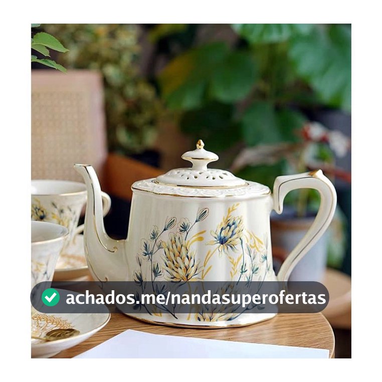 Bule de Cerâmica para Chá Cafe Porcelana Floral Com Tampa Estilho Inglês Vintage Floral Elegante Mesa Posta Decoração