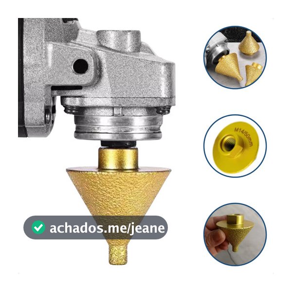 Broca Cônica Diamantada M14 50mm Chanfro Esmerilhadeira Lixadeira Porcelanato Cerâmica Mármore Granito Serra Copo Furar