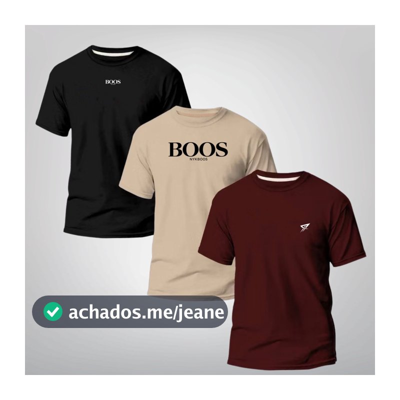 Kit 3 Camisetas Masculinas 100% Algodão Confortável promoção