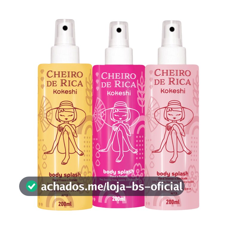 Kit 3 Body Splash Cheiro de Rica Kokeshi Floral 3x200ml