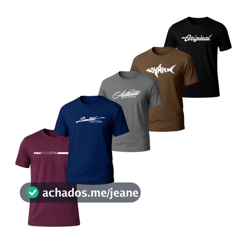 Kit 5 Camisetas Dry Fit Estampado Sk Clothing- C0002