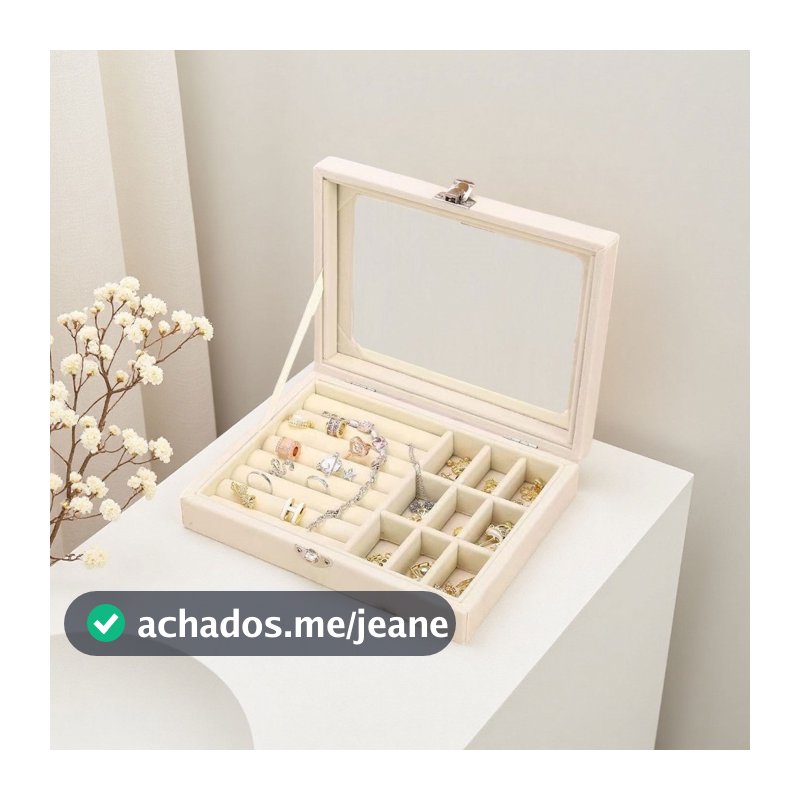 Porta Joia Acrílico Luxo Com 3 Camadas Brinco Anel Compartimento caixa de armazenamento de jóias