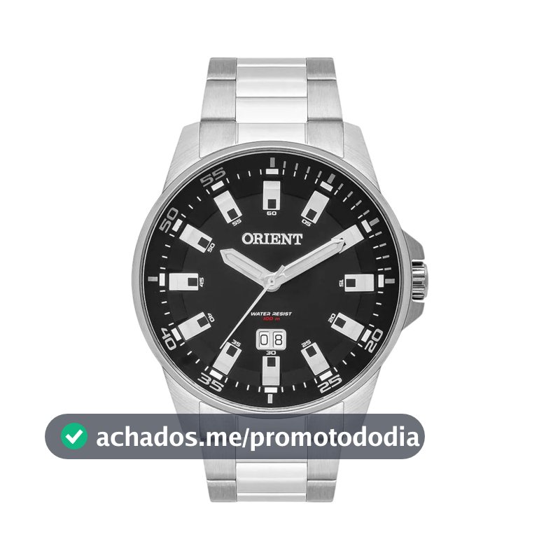 Relógio Orient Masculino Prata Mbss1402 P1sx Preto Original