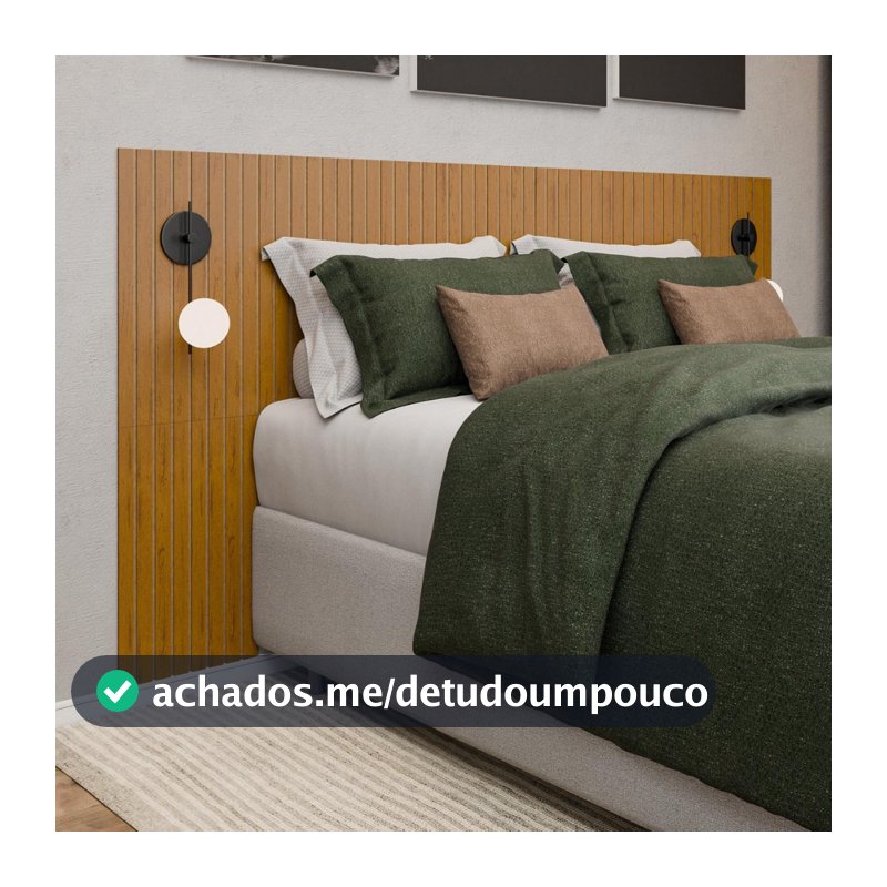 Cabeceira Módulo Ripado Casal, Queen e King em MDF 253x106 cm Adesiva Fácil Instalação - LH Móveis
