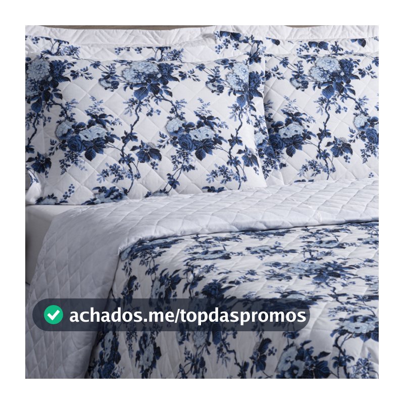 Cobre Leito Casal Queen floral100% Algodão 3 Peças