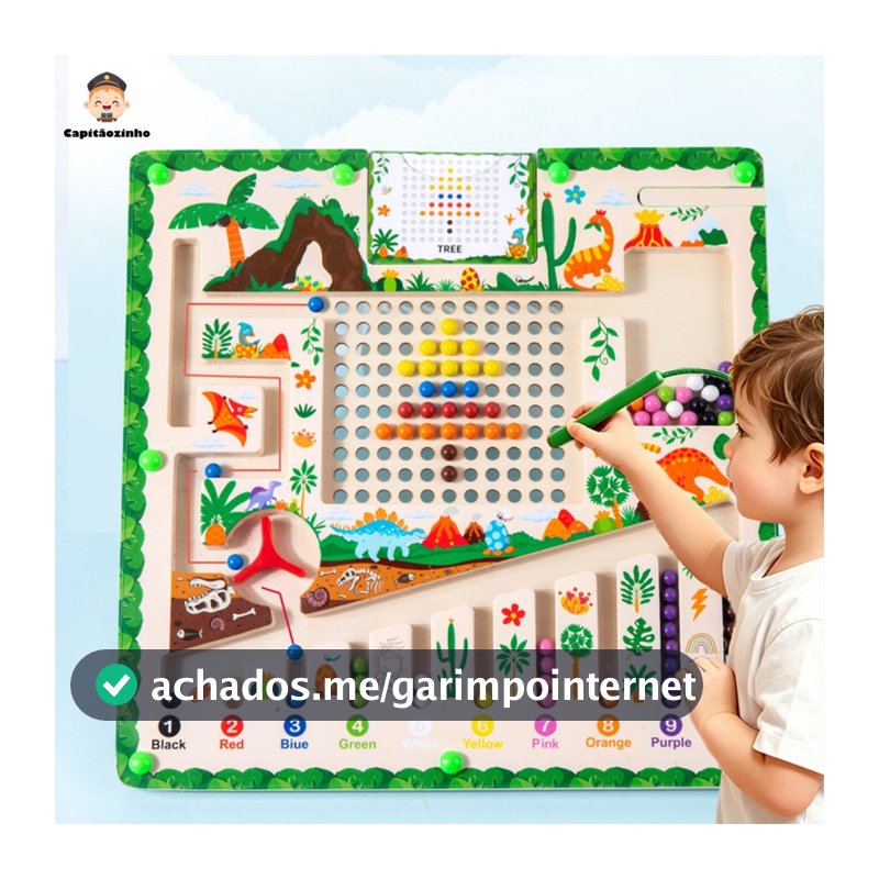 Labirinto Magnético com Bolinhas, Brinquedo Educativo, Foco, 3 a 6 Anos, Presente de Natal
