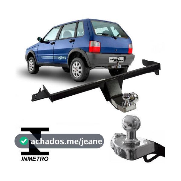 Engate Fiat Uno 2004 A 2015 Reforcel 500kg Protetor Reboque