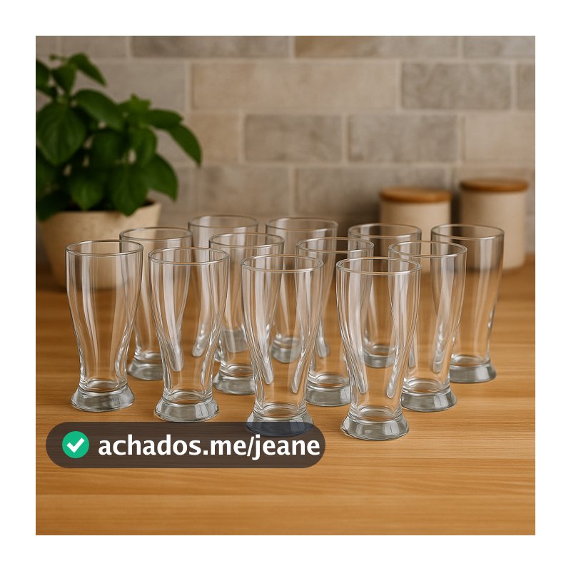 Conjunto de Copos Tulipa 200ml Vidro Premium Flux by Flashgoods Resistente Plasvale Glass