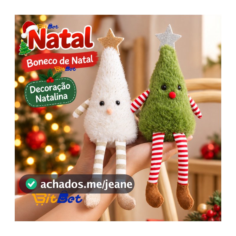 Pelúcia Decorativa de Árvore de Natal com Pernas Longas – Enfeite Fofo para Casa e Presentes NATAL-46
