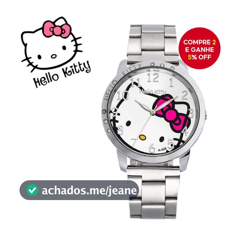 Hello Kitty Moda Pulseira De Aço Inoxidável Liga De Quartzo Relógio Feminino Presente De Estudante