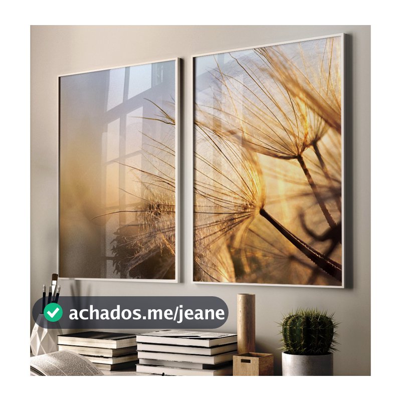 Quadro Grande Para Sala Kit 2 Quadros Decorativos Com Moldura Quadro Natureza Dente De Leão Amarelo