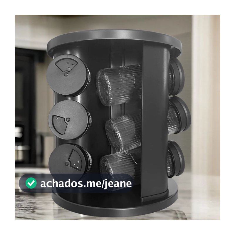 Porta Condimentos e Temperos Giratório 360º Com 6/9 Potes de Vidro Cozinha Tempero