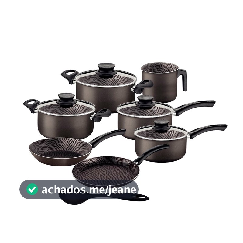 Jogo de Panelas Tramontina Paris Alumínio Antiaderente Starflon Max Chumbo 7 Peças + Colher