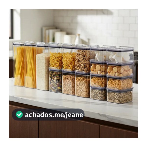 Kit 17 Pote Herméticos Acrílico Potes P/ Armazenar Alimentos