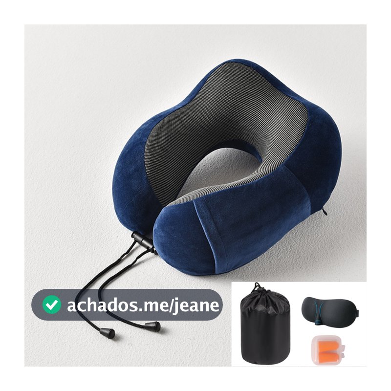 Kit Viagem Travesseiro Espuma Viscoelástica E Máscara Tapa Olho E Protetor Auricular ATP43