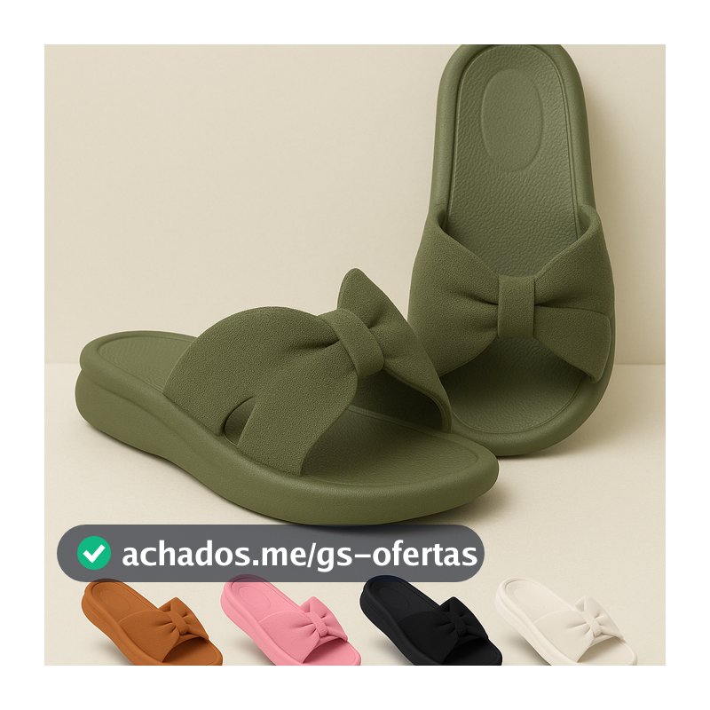 Chinelo Feminino Slide Nuvem Sandalia Confortavel Laço Borboleta Delicada