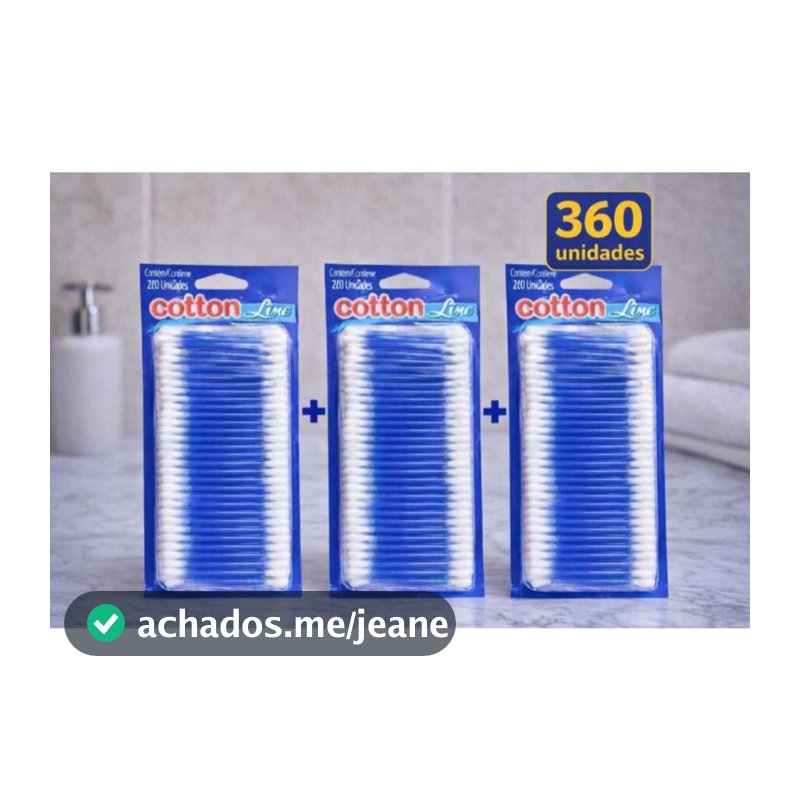 Kit 360 Cotonetes Hastes Flexiveis 100% Algodão Higiene Bebê Maquiagem e Limpeza