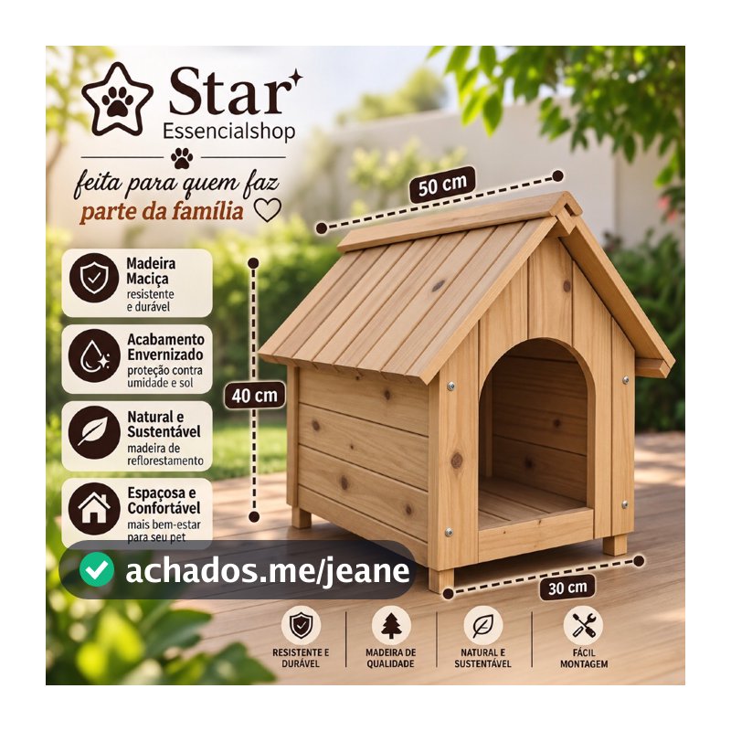 Casa Casinha Madeira Verniz Pet Para Cachorro Cães