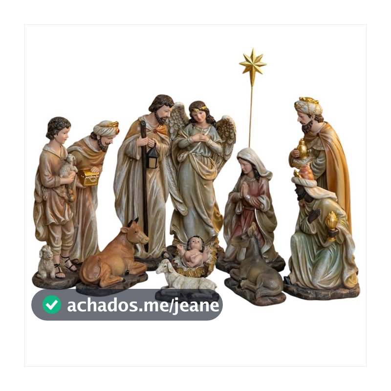 Presépio de  Natal Grande em Resina Área Externa 30cm