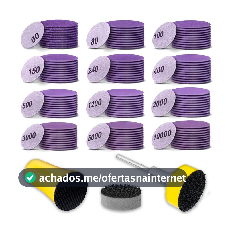 Kit Disco de Lixa 25mm Micro Retífica 124 Pçs Base Aderente