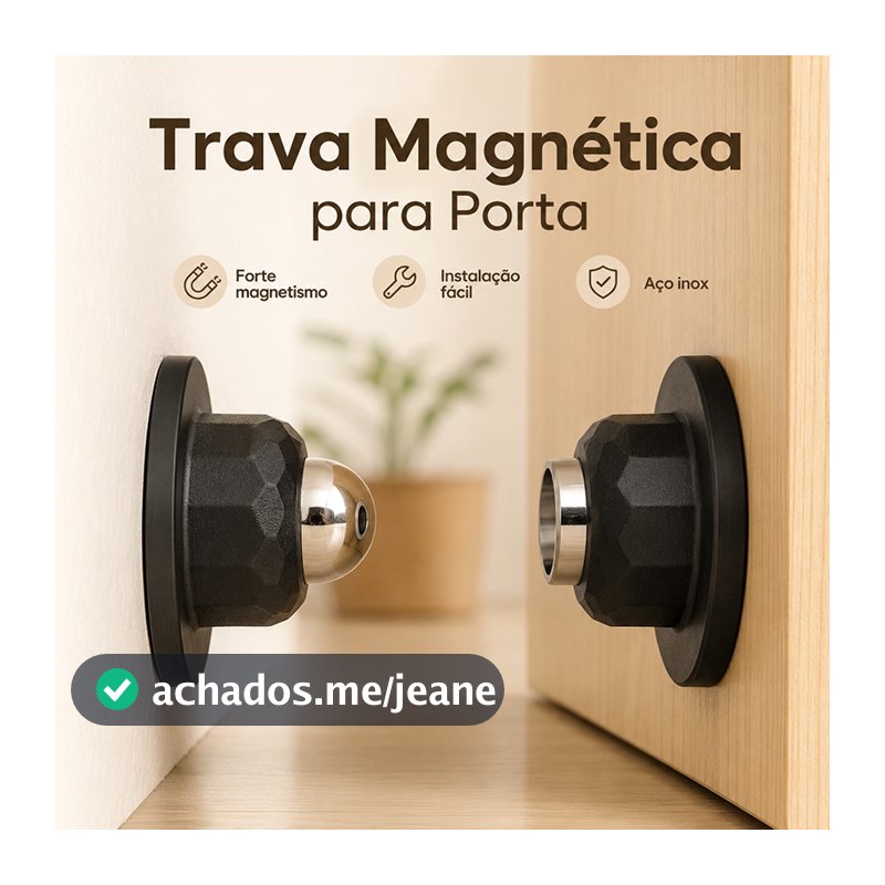 Trava Magnética para Porta Fixador de Porta com Amortecimento em Aço Inox