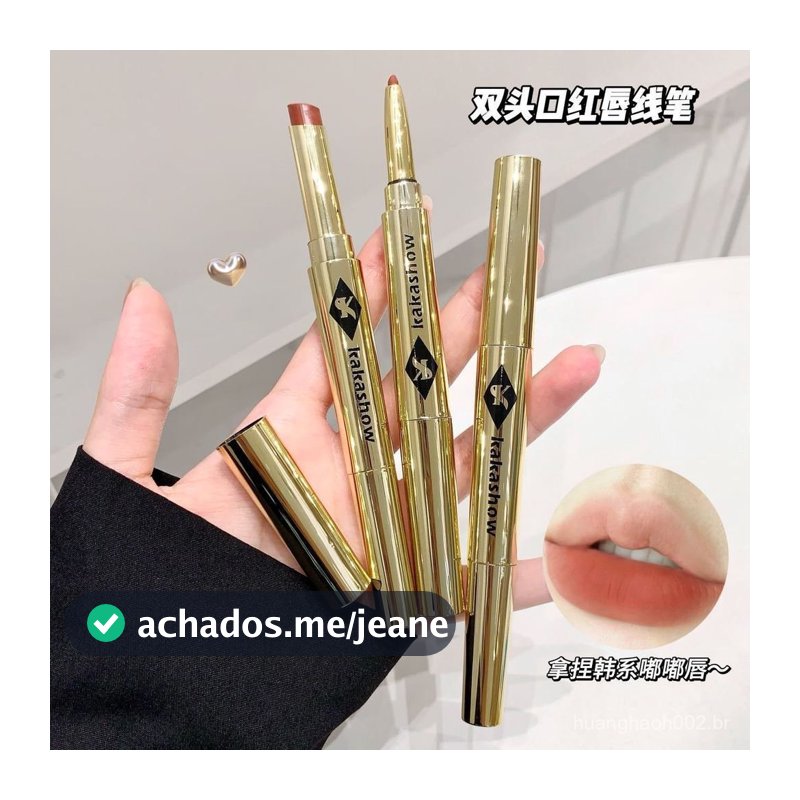 Batom de duas cabeças, delineador labial modelador de lábios, sem maquiagem, maquiagem Nude, fosco, não desbota, copo an