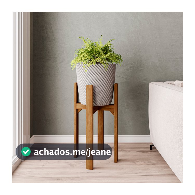 Suporte Legs para Vaso Cachepot em Madeira Pinus 55cm /40cm com Vaso de Plantas