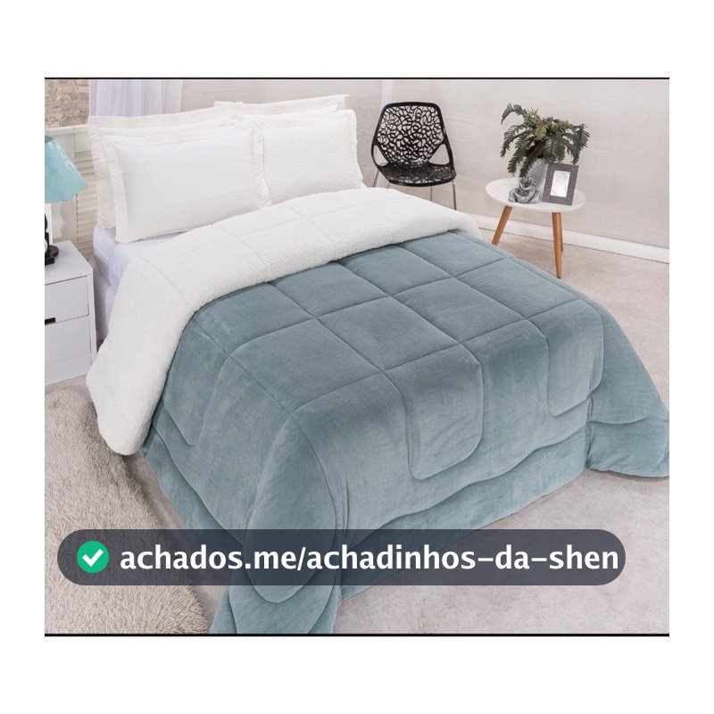 Coberdrom Casal Queen Dupla Face Sherpa Pele de Carneiro | Edredom Macio e Aconchegante