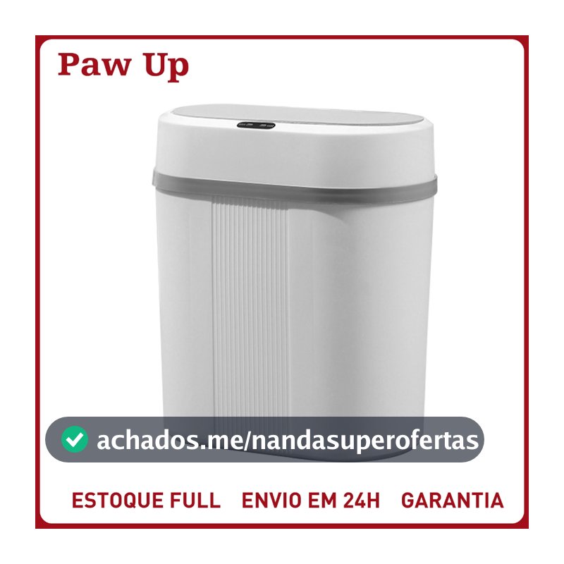 Lixeira Automática Knock 12L – Sem Toque, Sensor Infravermelho e Tampa para Cozinha, Banheiro, Escritório e Quarto