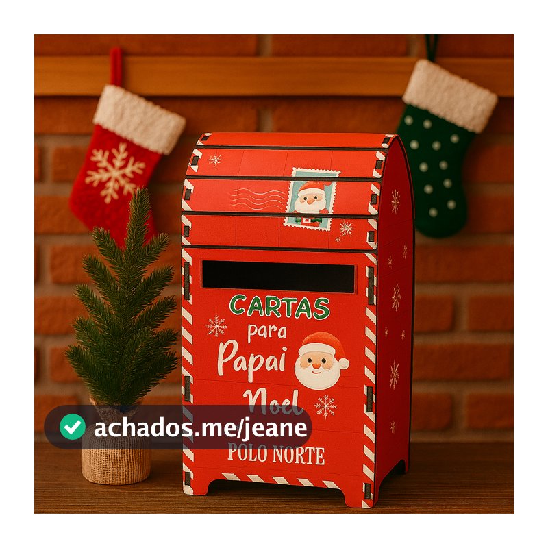 Correio de Natal em MDF – Decoração Natalina para Cartas do Papai Noel