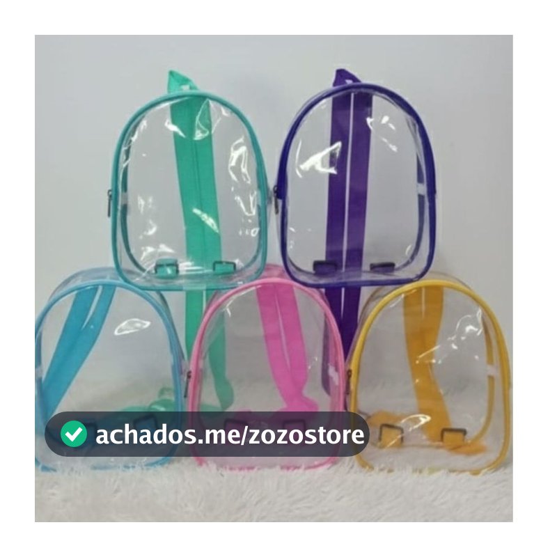 Kit 20 Mochilas infantil Transparente Plástico Cristal Lembrancinha Festa