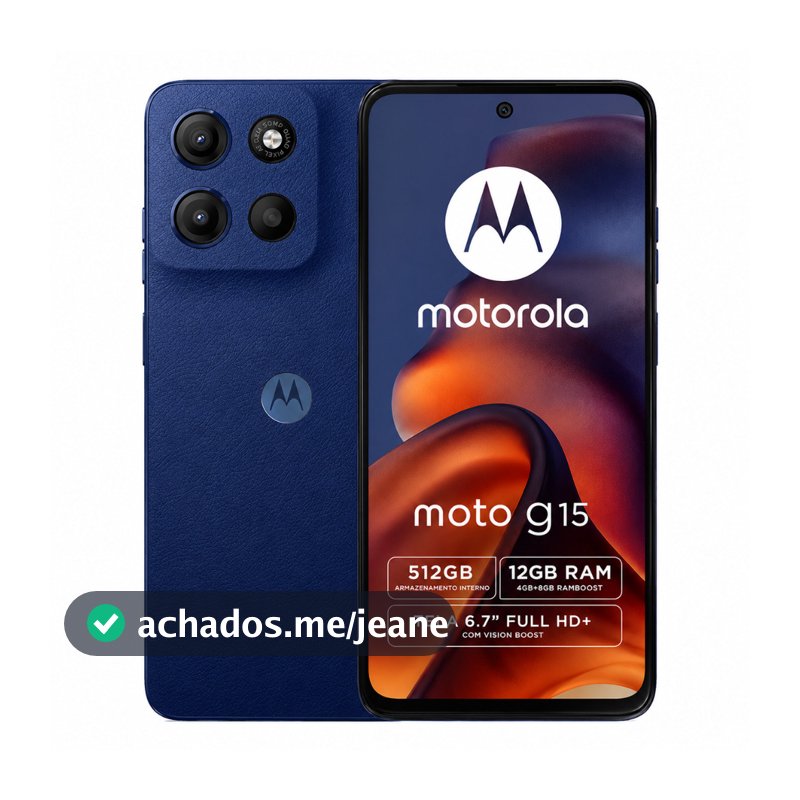 Celular Motorola Moto G15 512GB / 256GB /12GB RAM 4+8GB RAMBoost  NFC Tela 6.7" + Capa + Película 3D