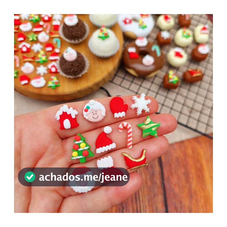 Mix Natal Sprinkles, Confeitos de Açúcar, Apliques Comestíveis.