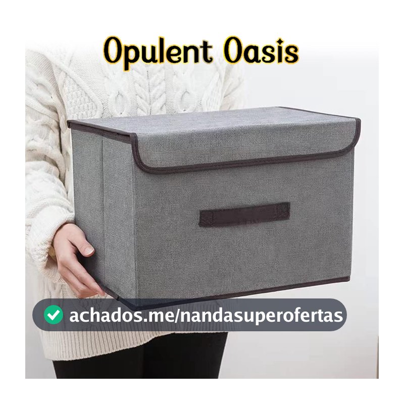 Opulent Oasis>>Caixas de armazenamento de tecido, com tampa organizador de cesta dobrável grandes