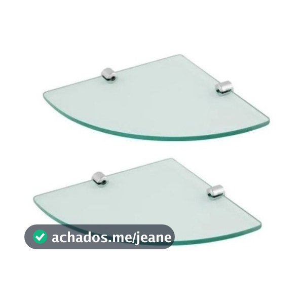 Kit 2 Prateleira Vidro Canto Para Banheiro Organizador Box