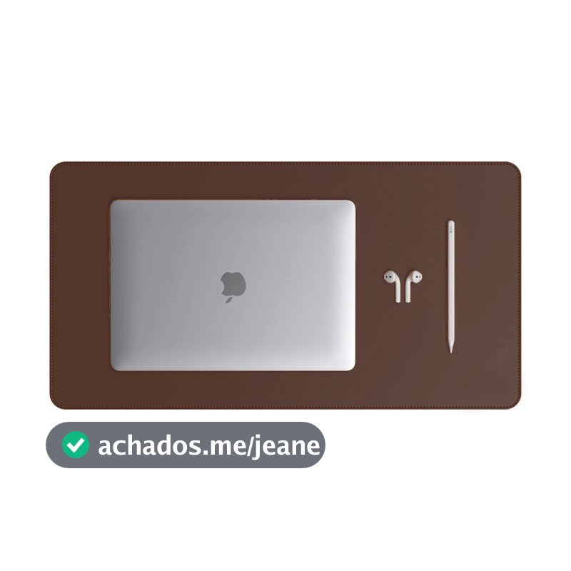 Mouse Pad Gigante Couro Sintético Marrom Premium