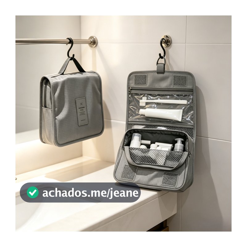 Bolsa Necessaire Organizadora de Mala Higiene Pessoal p Viagem Divisórias ViagemdeNegócios Portátil Necessaire Maquiagem